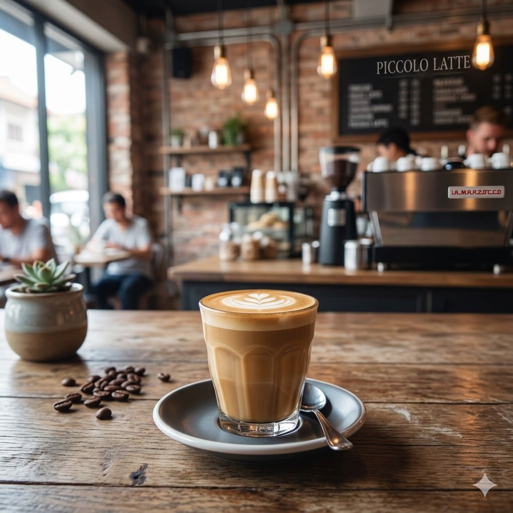 Piccolo Latte dari Thirty Three Brew dengan tampilan clean dan modern